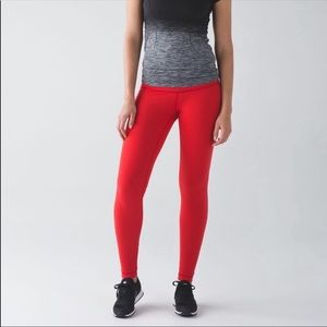 Lululemon Red Wunder Under Pant lll